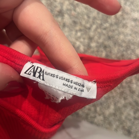 Zara Red Ribbed Tank - Picture 3 of 3